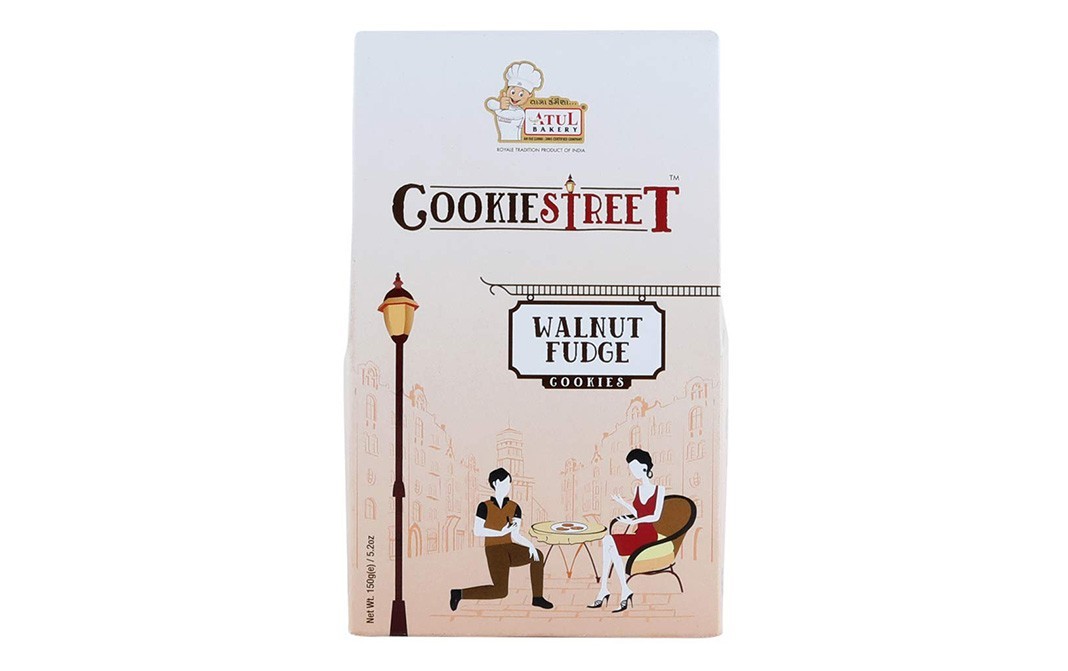 Atul Bakery Cookiestreet Walnut Fudge Cookies   Box  150 grams